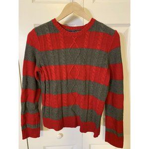 Chaps Red Gray Stripped Sweater‎ Women’s Sz M
